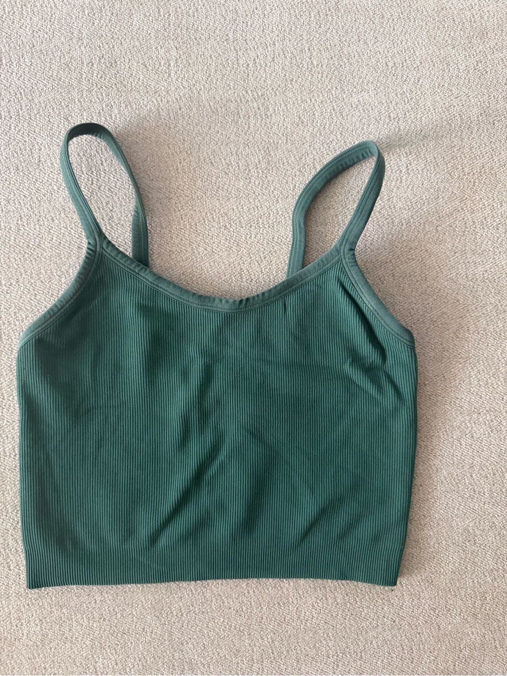 SET Active Ribbed Sage Green Crop Tank